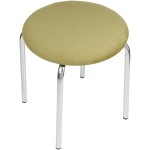 Taburet Sofia, cadru crom, verde, stofa K, 46x45x45 cm - imagine 2