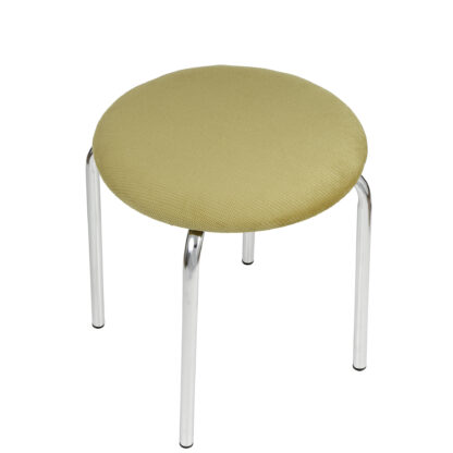 Taburet Sofia, cadru crom, verde, stofa K, 46x45x45 cm - imagine 2