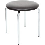 Taburet Sofia, cadru crom, wenge, imitatie piele, 46x45x45 cm - imagine 3