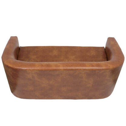 Canapea Tudor, cognac, piele ecologica, 130x68x75 cm - imagine 2