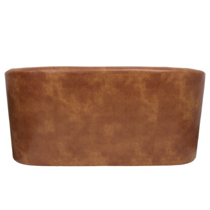 Canapea Tudor, cognac, piele ecologica, 130x68x75 cm - imagine 5