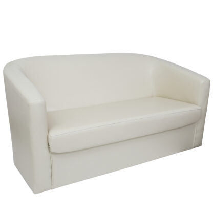 Canapea Tudor, crem, piele ecologica, 130x68x75 cm