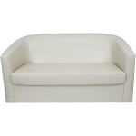 Canapea Tudor, crem, piele ecologica, 130x68x75 cm - imagine 4