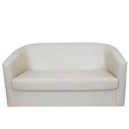 Canapea Tudor, crem, piele ecologica, 130x68x75 cm - imagine 4