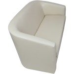 Canapea Tudor, crem, piele ecologica, 130x68x75 cm - imagine 2