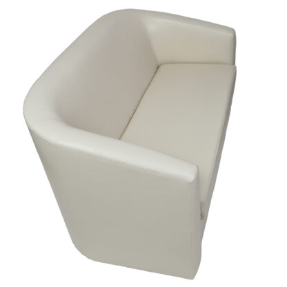 Canapea Tudor, crem, piele ecologica, 130x68x75 cm - imagine 2