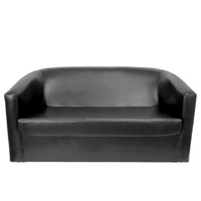 Canapea Tudor, negru, piele ecologica, 130x68x75 cm