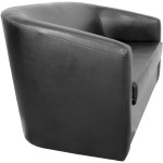 Canapea Tudor, negru, piele ecologica, 130x68x75 cm - imagine 4