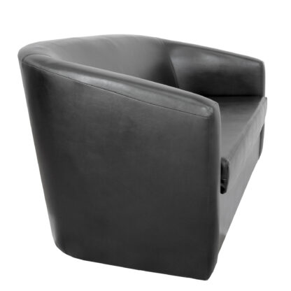 Canapea Tudor, negru, piele ecologica, 130x68x75 cm - imagine 4