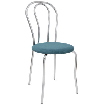 Scaun Tulipan, turcoaz, 89x40x50 cm, cadru crom, stofa