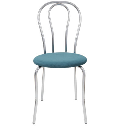 Scaun Tulipan, turcoaz, 89x40x50 cm, cadru crom, stofa - imagine 3