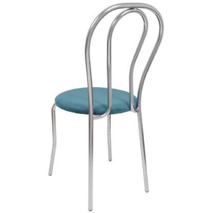 Scaun Tulipan, turcoaz, 89x40x50 cm, cadru crom, stofa - imagine 4