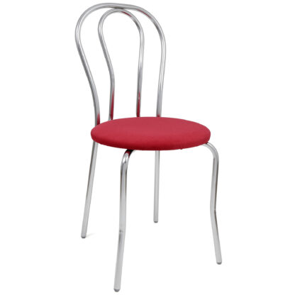 Scaun Tulipan, rosu, 89x40x50 cm, cadru crom, stofa - imagine 2