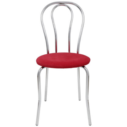 Scaun Tulipan, rosu, 89x40x50 cm, cadru crom, stofa
