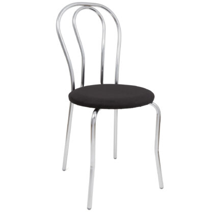 Scaun Tulipan, negru, 89x40x50 cm, cadru crom, stofa