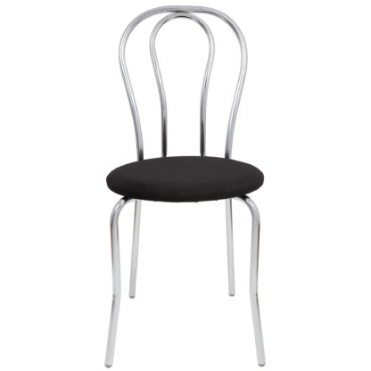 Scaun Tulipan, negru, 89x40x50 cm, cadru crom, stofa - imagine 4