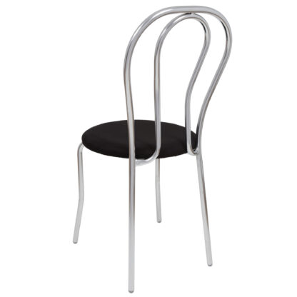 Scaun Tulipan, negru, 89x40x50 cm, cadru crom, stofa - imagine 2