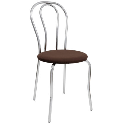 Scaun Tulipan, maro inchis, 89x40x50 cm, cadru crom, stofa