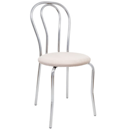 Scaun Tulipan, crem, 89x40x50 cm, cadru crom, stofa