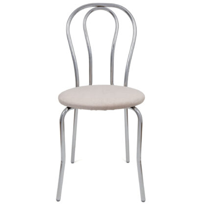 Scaun Tulipan, crem, 89x40x50 cm, cadru crom, stofa - imagine 3