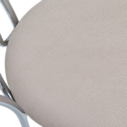 Scaun Tulipan, crem, 89x40x50 cm, cadru crom, stofa - imagine 4