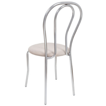 Scaun Tulipan, crem, 89x40x50 cm, cadru crom, stofa - imagine 2