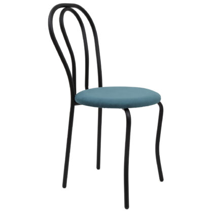 Scaun Tulipan, turcoaz, 89x40x50 cm, cadru negru, stofa