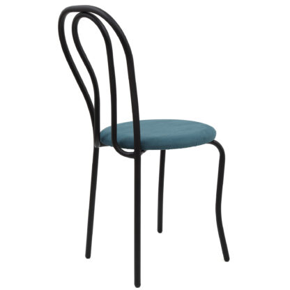 Scaun Tulipan, turcoaz, 89x40x50 cm, cadru negru, stofa - imagine 3
