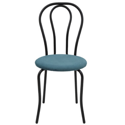Scaun Tulipan, turcoaz, 89x40x50 cm, cadru negru, stofa - imagine 2