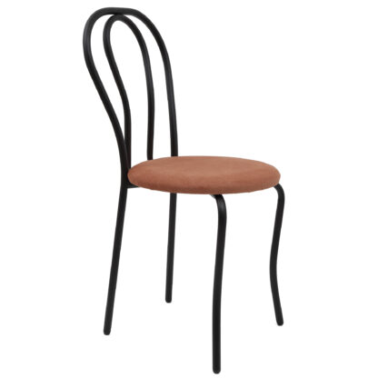 Scaun Tulipan, caramiziu, 89x40x50 cm, cadru negru, stofa