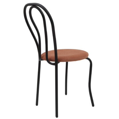 Scaun Tulipan, caramiziu, 89x40x50 cm, cadru negru, stofa - imagine 2