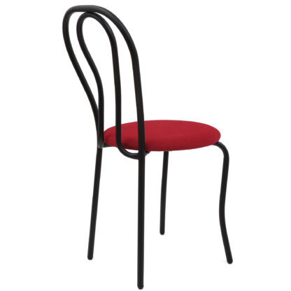 Scaun Tulipan, rosu, 89x40x50 cm, cadru negru, stofa - imagine 4