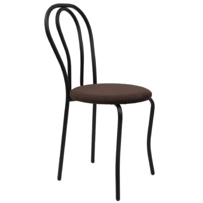 Scaun Tulipan, maro inchis, 89x40x50 cm, cadru negru, stofa
