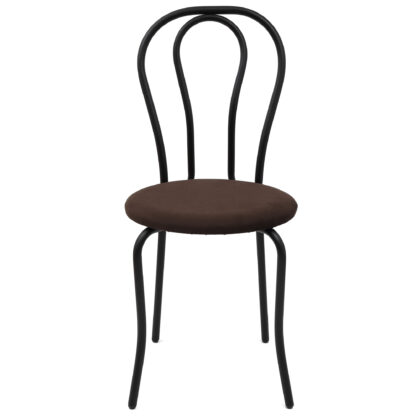 Scaun Tulipan, maro inchis, 89x40x50 cm, cadru negru, stofa - imagine 3