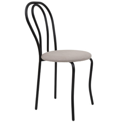 Scaun Tulipan, crem, 89x40x50 cm, cadru negru, stofa