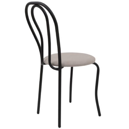 Scaun Tulipan, crem, 89x40x50 cm, cadru negru, stofa - imagine 3