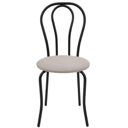 Scaun Tulipan, crem, 89x40x50 cm, cadru negru, stofa - imagine 4