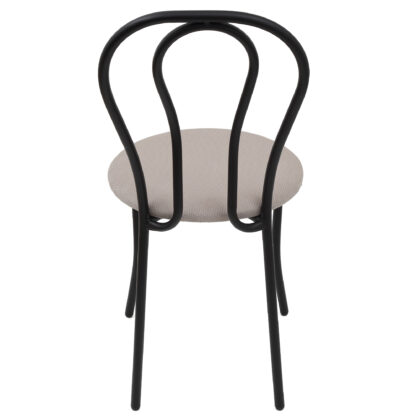 Scaun Tulipan, crem, 89x40x50 cm, cadru negru, stofa - imagine 5