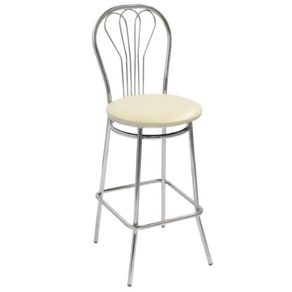 Scaun Vanessa bar, crem, piele ecologica