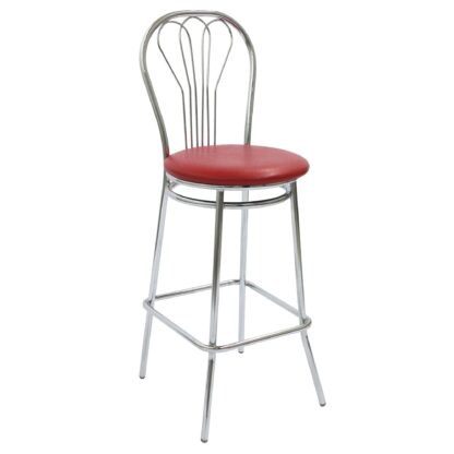 Scaun Vanessa bar, rosu, piele ecologica