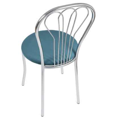 Scaun Vanessa, turcoaz, stofa, cadru cromat, 40x86x48 cm - imagine 4