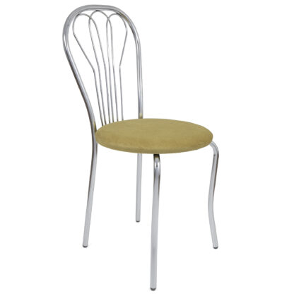 Scaun Vanessa, verde, stofa, cadru cromat, 40x86x48 cm