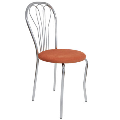 Scaun Vanessa, caramiziu, stofa, cadru cromat, 40x86x48 cm