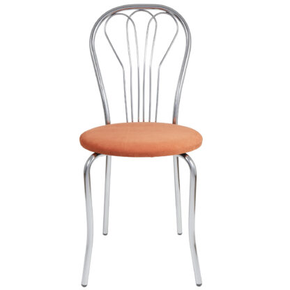 Scaun Vanessa, caramiziu, stofa, cadru cromat, 40x86x48 cm - imagine 3