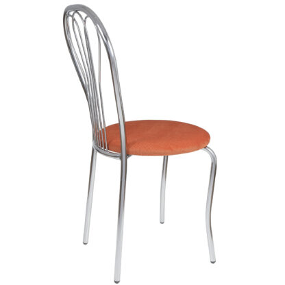 Scaun Vanessa, caramiziu, stofa, cadru cromat, 40x86x48 cm - imagine 2