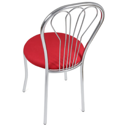 Scaun Vanessa, rosu, stofa, cadru cromat, 40x86x48 cm - imagine 3