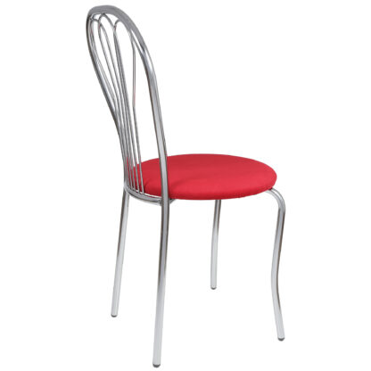 Scaun Vanessa, rosu, stofa, cadru cromat, 40x86x48 cm - imagine 5