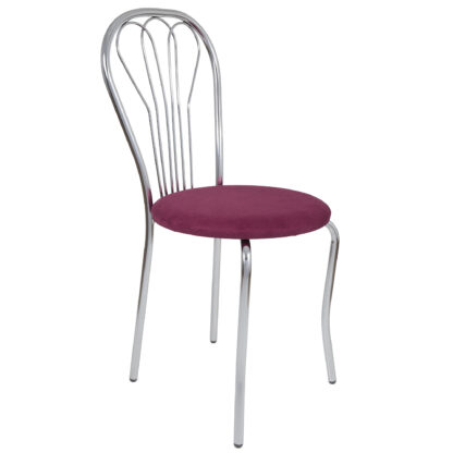 Scaun Vanessa, mov, stofa, cadru cromat, 40x86x48 cm