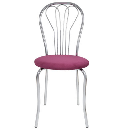 Scaun Vanessa, mov, stofa, cadru cromat, 40x86x48 cm - imagine 3