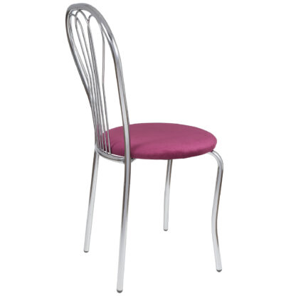 Scaun Vanessa, mov, stofa, cadru cromat, 40x86x48 cm - imagine 4